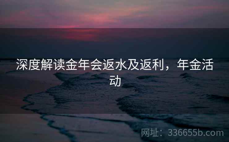 深度解读金年会返水及返利，年金活动